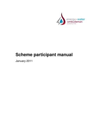 Scheme participant manual - Energy and Water Ombudsman ...