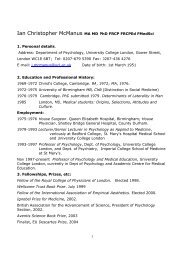 Chris McManus' CV - Cognitive Science Research Platform