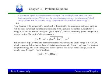 Inha University Chapter 3. Problem Solutions