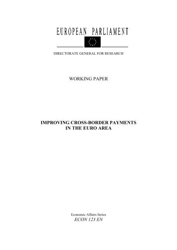 working paper improving cross-border payments in the euro area ...