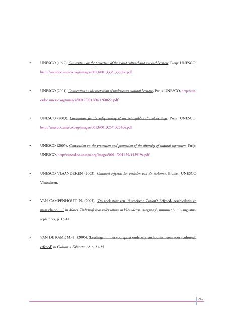 Erfgoededucatie in het Vlaamse onderwijs - CANON Cultuurcel