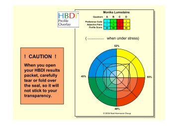 Theme 4: HBDI part II