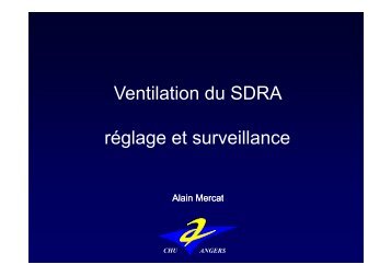 Ventilation du SDRA rÃ©glage et surveillance - SRLF