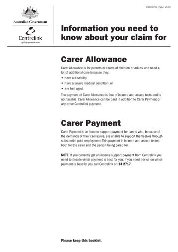 Information you need to know about your claim for Carer Allowance ...