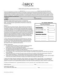 Deferred Payment Plan and Promissory Note Payment Schedule