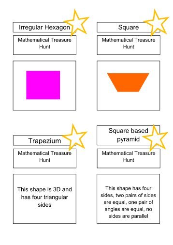 Treasure Hunt - shapes - Mr Barton Maths