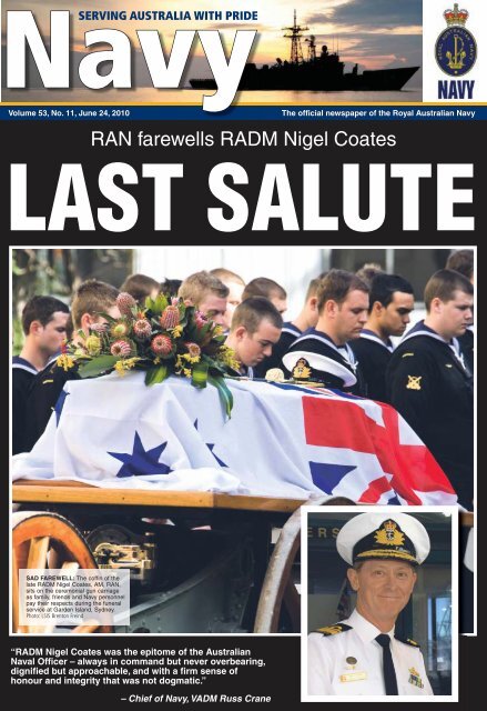RAN farewells RADM Nigel Coates - Department of Defence
