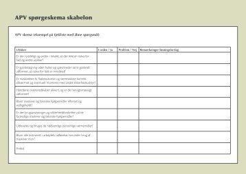 APV spÃ¸rgeskema skabelon - BAR Handel