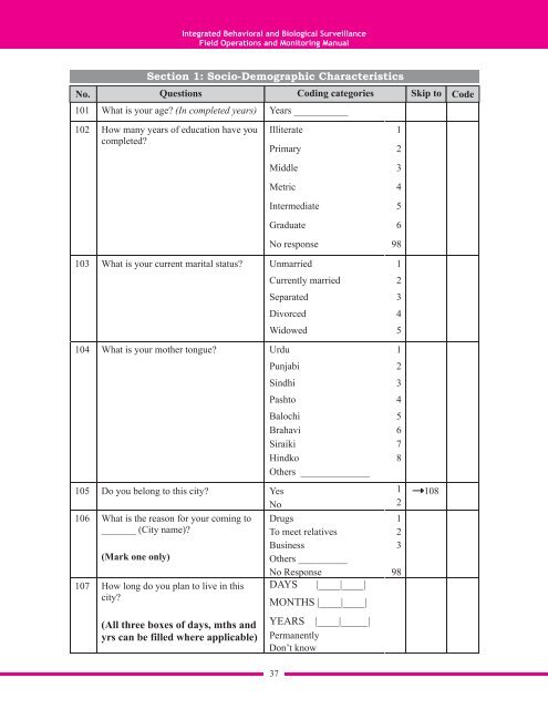 IBBS Field operations and monitoring manual English