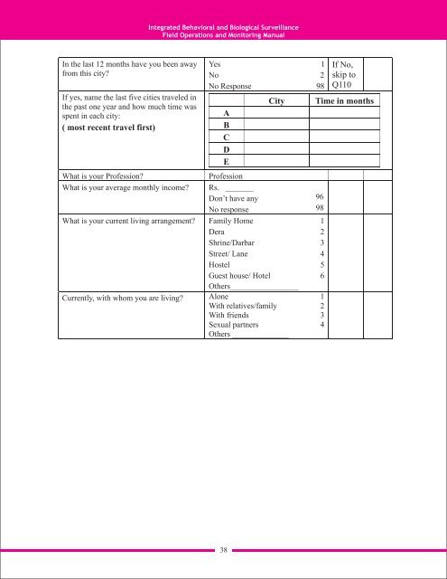 IBBS Field operations and monitoring manual English