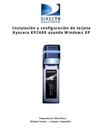 InstalaciÃ³n y configuraciÃ³n de tarjeta Kyocera KPC680 ... - Directv