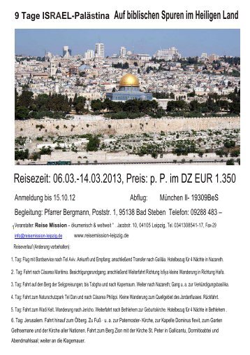 9 Tage ISRAEL-Palästina Auf biblischen Spuren im Heiligen Land