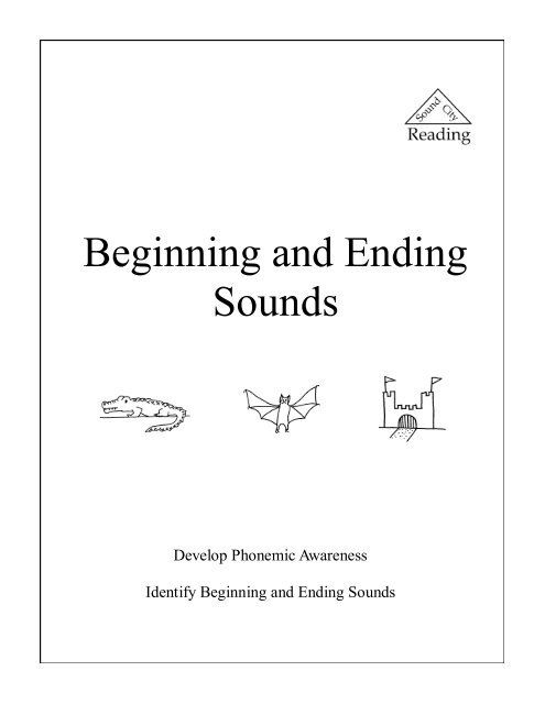 Beginning and Ending Sounds Workbook - Sound City Reading