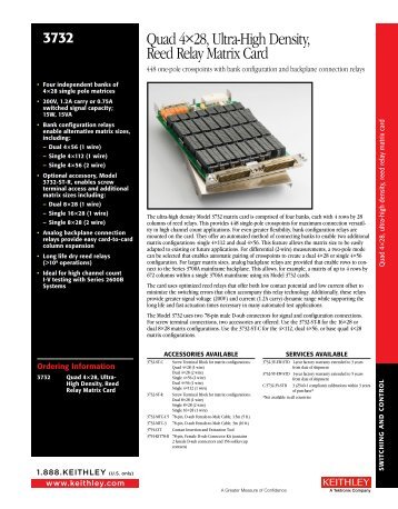 Quad 4Ã28, Ultra-High Density, Reed Relay Matrix Card