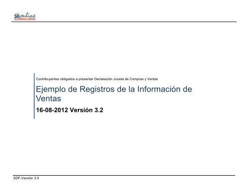 Ejemplo de Registros de la Información de Ventas - Servicio de ...