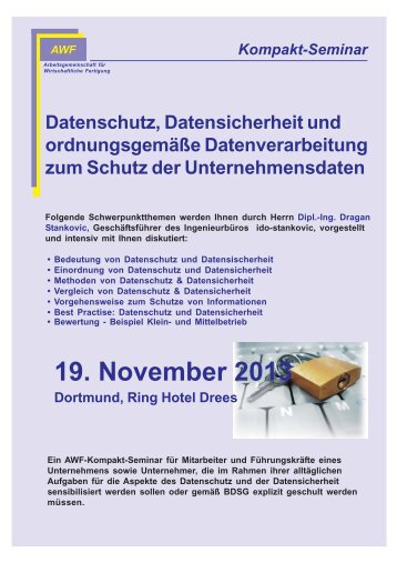 Flyer zum Seminar. Bitte klicken Sie hier!