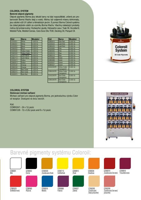 Katalog Olejů a vosků Borma Wachs (pdf) - Paulín CZ, sro