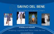 Shipping, Logistics and Tailor Made Services - Savino Del Bene