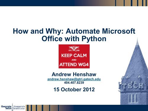 Automate Microsoft Office with Python - Mil-OSS