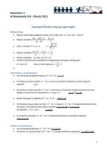 Loesning til -Reduce..