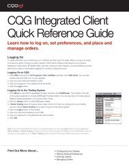 CQG Integrated Client Quick Reference Guide - CQG.com