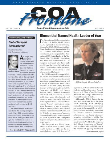 Blumenthal Named Health Leader of Year - Commissioned Officers ...