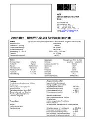 Datenblatt BHKW PJD 258 für Rapsölbetrieb - NET - Neue Energie ...