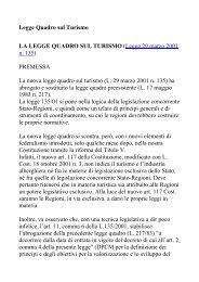 Legge Quadro sul Turismo - sos turista