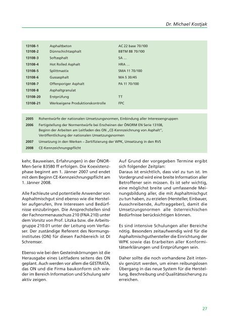 Asphalt und Schwerverkehr - Gestrata