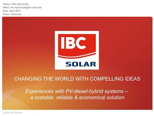 IBC Solar in the Philippines 2012 Feb