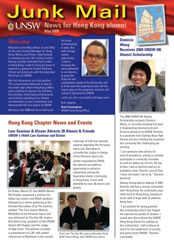 News for Hong Kong alumni - UNSW Global Pty Limited