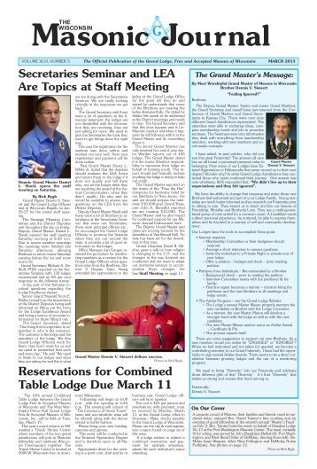 WMJ March 2013 - Freemasons of Wisconsin