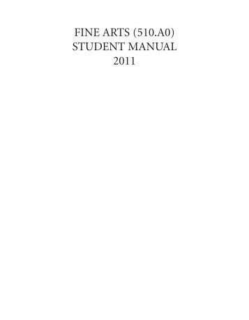 FINE ARTS (510.A0) STUDENT MANUAL 2011 - Dawson College