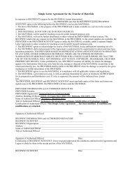 Simple Letter Agreement for the Transfer of Materials
