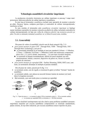 Tehnologia de montare prin gauri de trecere THT si pe suprafata SMT