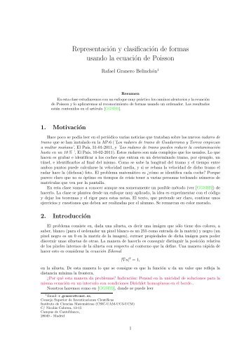 RepresentaciÃ³n y clasificaciÃ³n de formas usando la ... - ICMAT