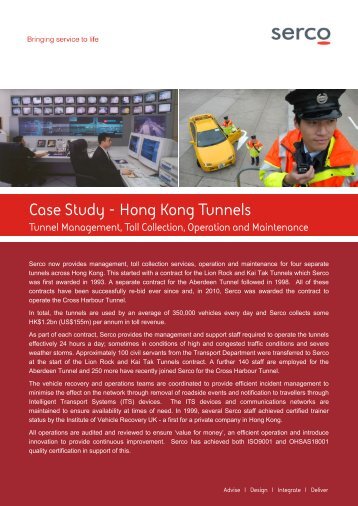 Case Study - Hong Kong Tunnels - Serco