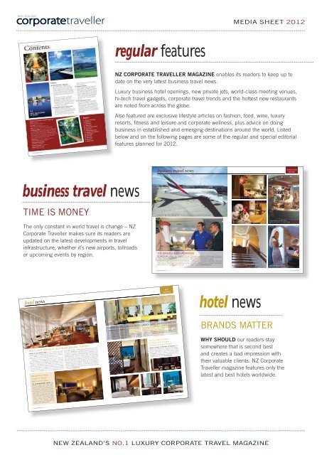 MEDIA KIT 2012 - New Zealand Corporate Traveller Magazine