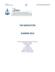 the newsletter summer 2012 - LMAA | London Maritime Arbitrators ...