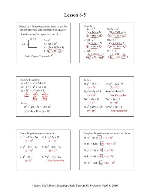 Lesson 8 5 Math Slide Show