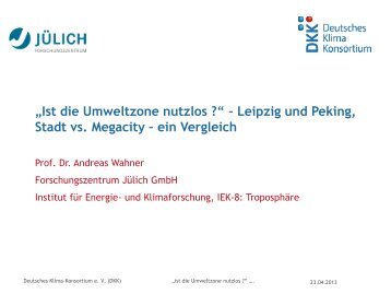 Vortrag Prof. Dr. Wahner (pdf) - Deutsches Klima Konsortium