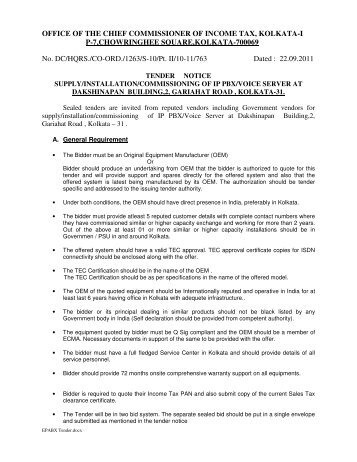 OFFICE OF THE CHIEF COMMISSIONER OF INCOME TAX ...