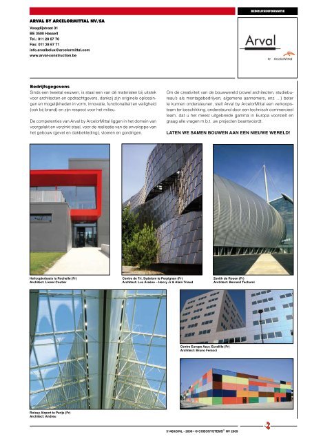 ARVAL BY ARCELORMITTAL NV/SA ... - Cobosystems