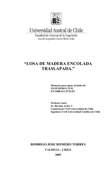 losa de madera encolada traslapada. - CyberTesis UACh ...