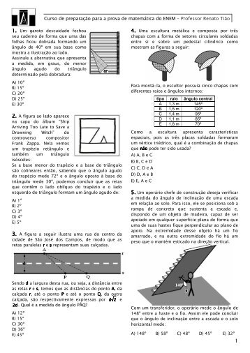 Curso de preparação para a prova de matemática do ENEM ...