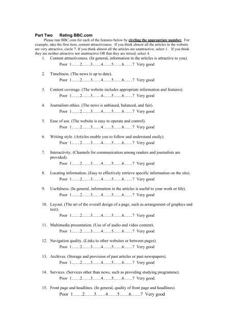 Online Newspaper Evaluation - Information Research