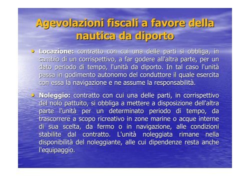 Agevolazioni fiscali a favore della nautica da diporto - Confindustria ...