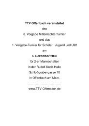 TTV Offenbach veranstaltet das 8. Vorgabe Mitternachts-Turnier und ...