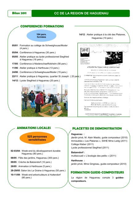 Rapport d'activitÃ© 2011 - Alsace du Nord