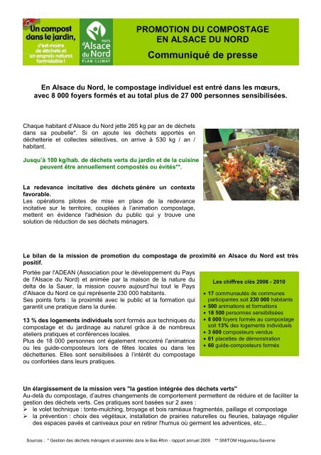 Rapport d'activitÃ© 2011 - Alsace du Nord